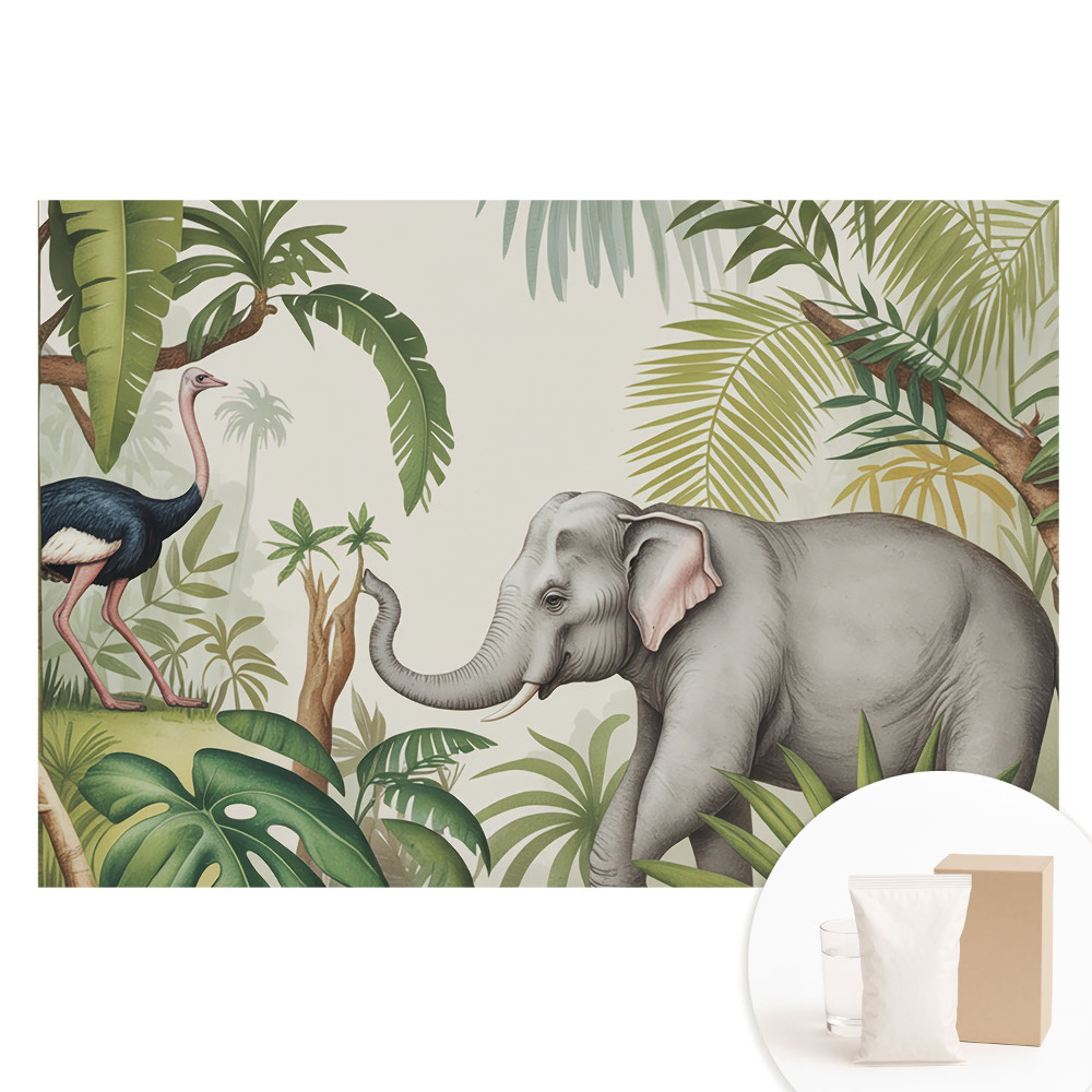 Nem szőtt tapéta nyomtatással A természet egzotikuma klasszikus stílusban