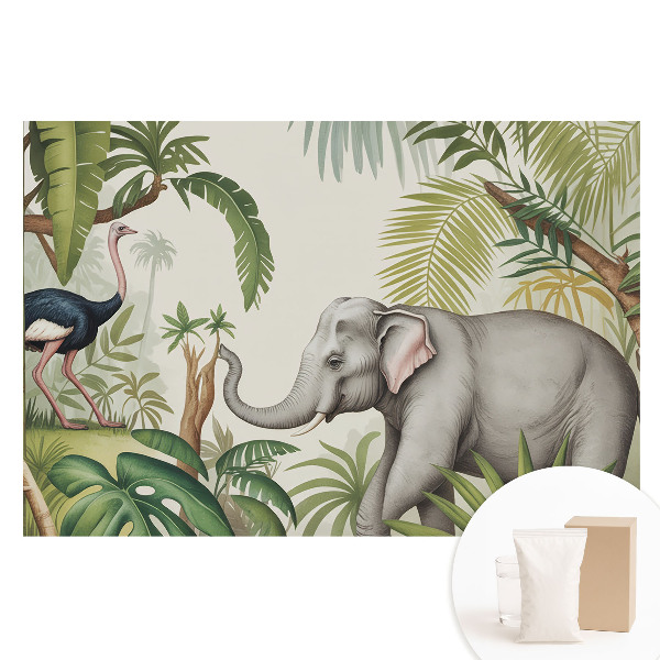 Nem szőtt tapéta nyomtatással A természet egzotikuma klasszikus stílusban