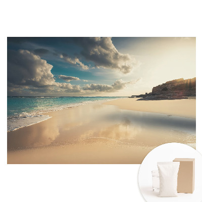 Nem szőtt tapéta Strand és óceán naplementekor