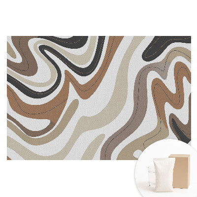 Nem szőtt tapéta nyomtatással Absztrakt vonalak földszínekben