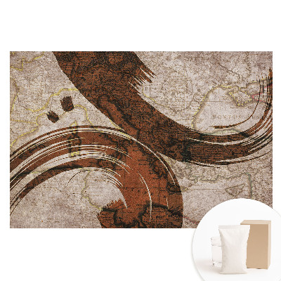Nagyméretű fotótapéta régi térképes mintával és absztrakt díszítéssel