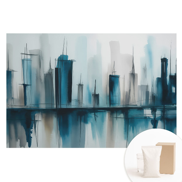 Nem szőtt fotótapéta Egy város akvarellben, nyugodt, modern akcentussal