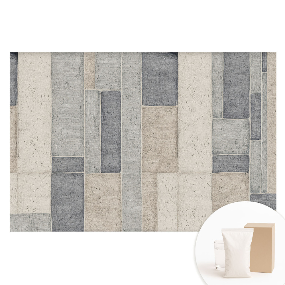Nem szőtt tapéta Bézs és szürke árnyalatú téglalapok