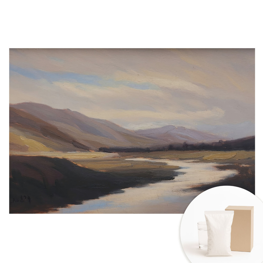 Nagyméretű fotótapéta a falra Hegyi völgy folyóval és felhőkkel