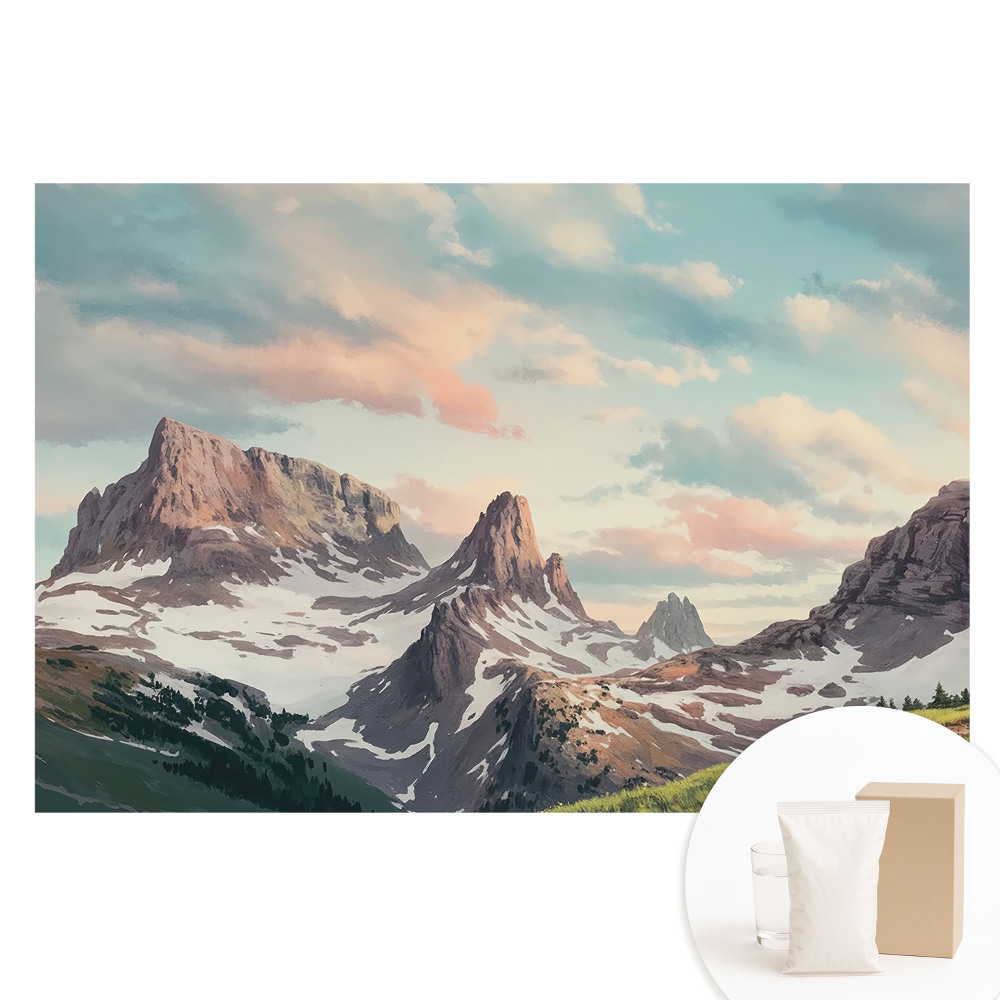 Fotótapéta nem szőtt anyagon Festői hegyi tájak felhőkkel