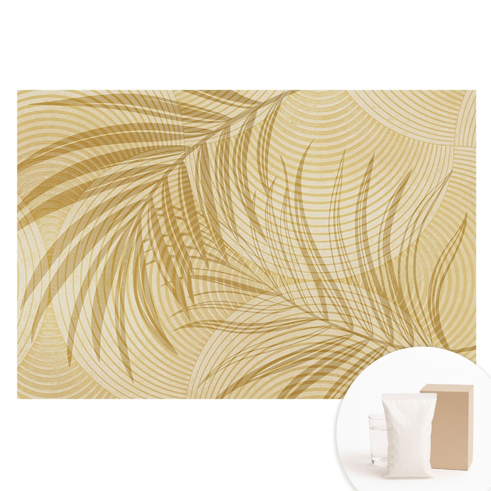 Nem szőtt anyagra nyomtatott fotótapéta Finom levelek és koncentrikus körök