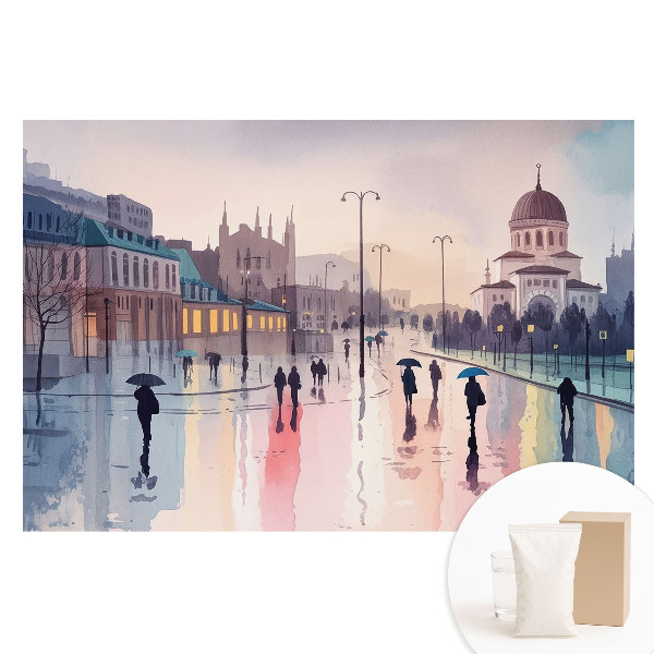 Fotótapéta nem szőtt anyagon Városi utca eső után