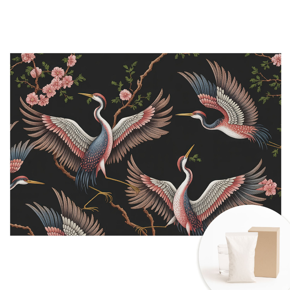 Nagyméretű fotótapéta a falra Madarak és virágok a természet hátterében