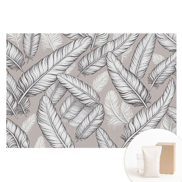 Nagyméretű fotótapéta a falra Finom tollak, szimmetrikus minta, klasszikus elegancia