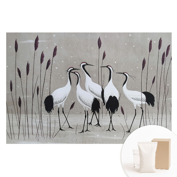 Nem szőtt anyagra nyomtatott fotótapéta Daruk a nádasban