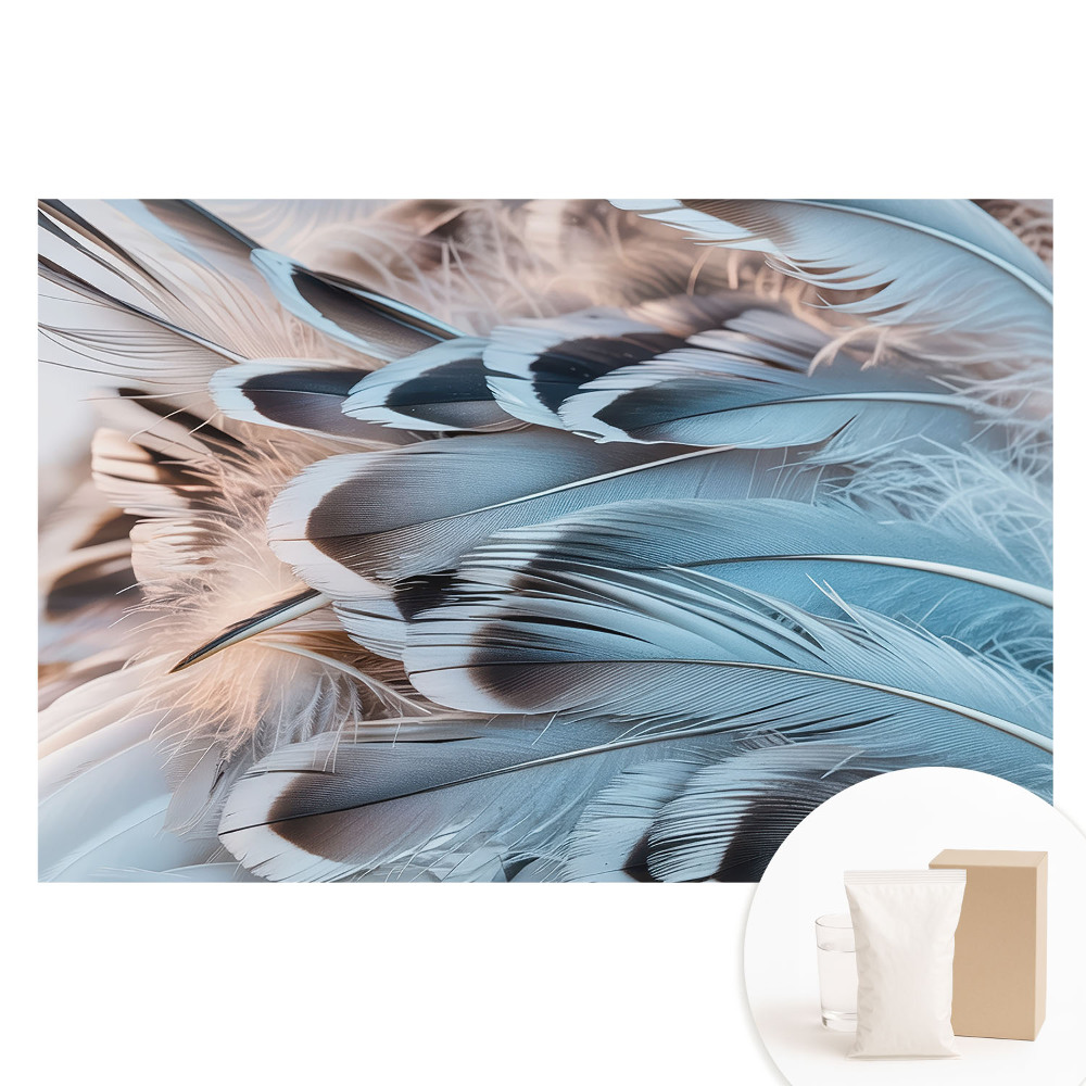 Nem szőtt fotótapéta Kék tollak harmonikus mintákkal