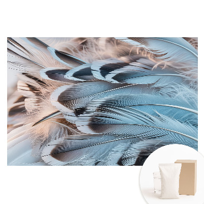 Nem szőtt fotótapéta Kék tollak harmonikus mintákkal