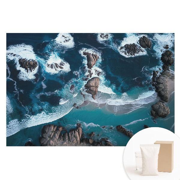 Nem szőtt fotótapéta Élénk színű sziklákkal a fenti óceánra néző kilátás