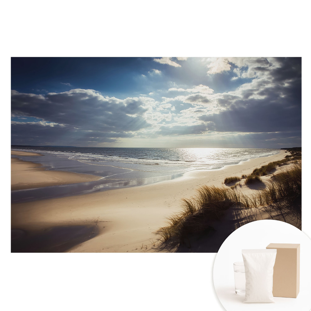 Nem szőtt tapéta strand és természetes égbolt mintával