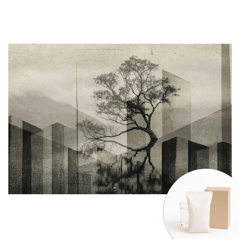 Nem szőtt tapéta Egy fa a városképben