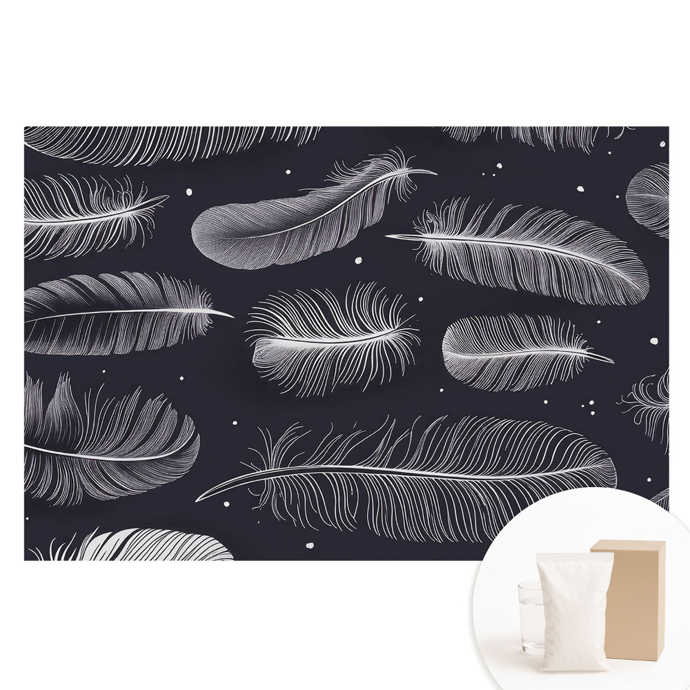 Nagyméretű fotótapéta a falra Tollak sötét háttér előtt