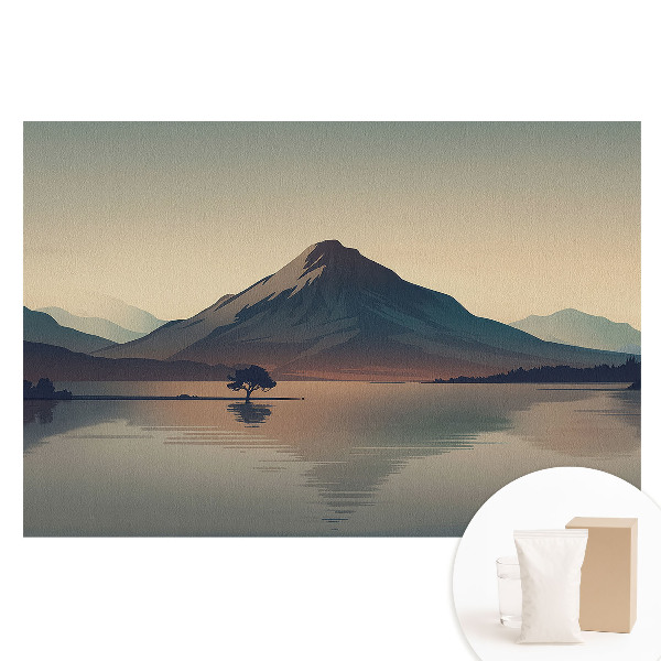 Nem szőtt tapéta nyomtatással Hegyi panoráma, a víz harmóniája