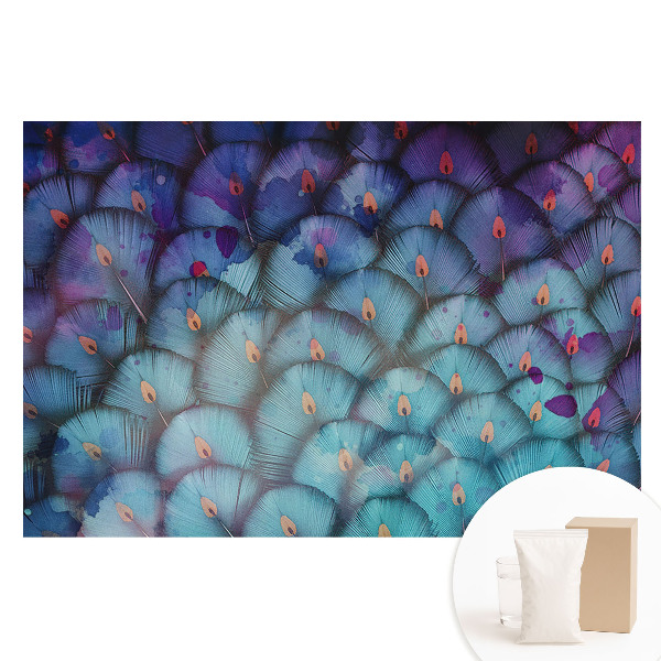 Fotótapéta nem szőtt anyagon Absztrakt legyezőtollak kék árnyalatokban