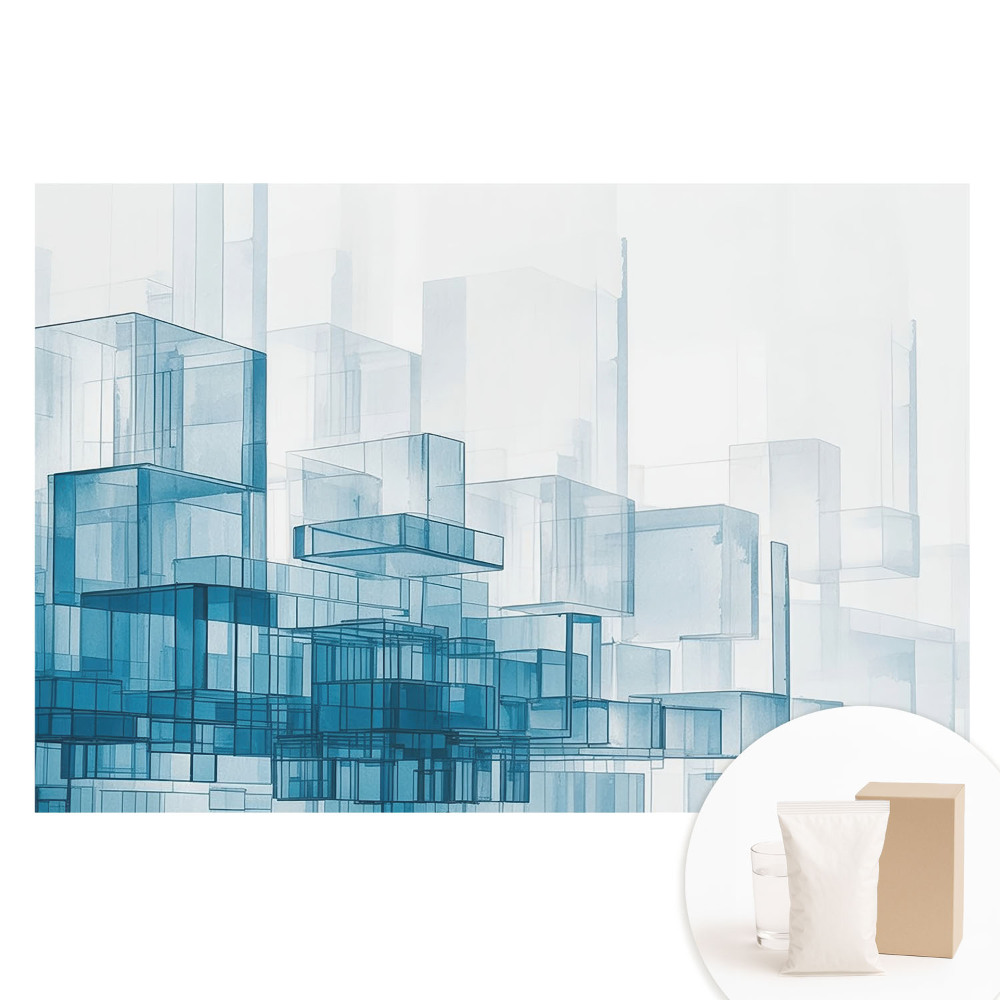 Nagyméretű fotótapéta a falra Térbeli kék kockák modernitás