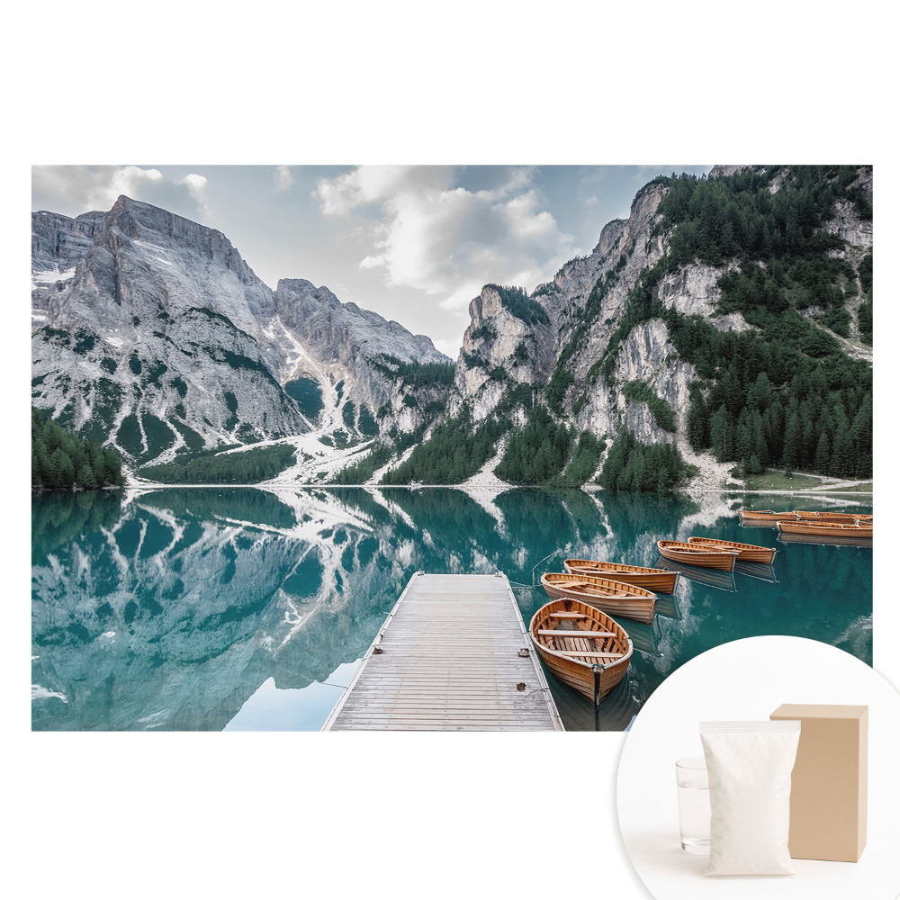 Nagyméretű fotótapéta a falra Pihenés egy hegyi tó partján