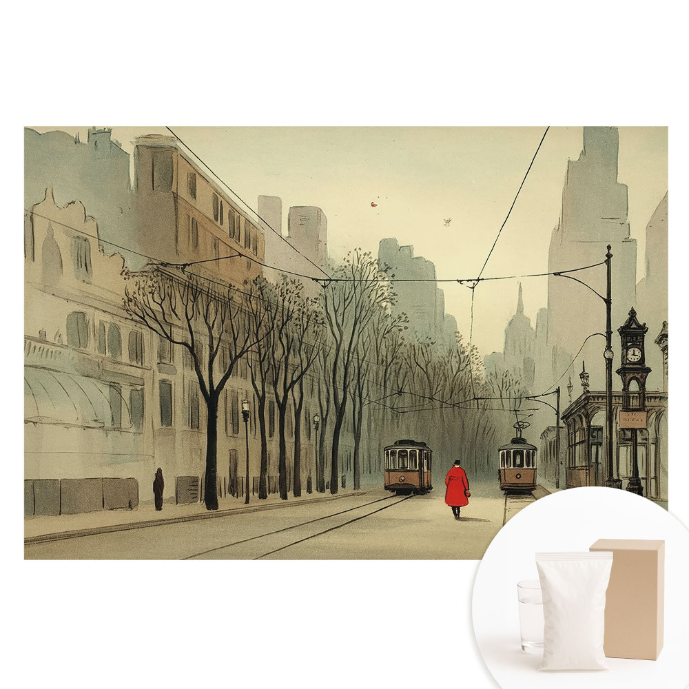 Nem szőtt fotótapéta Városi őszi reggel klasszikus szimmetria