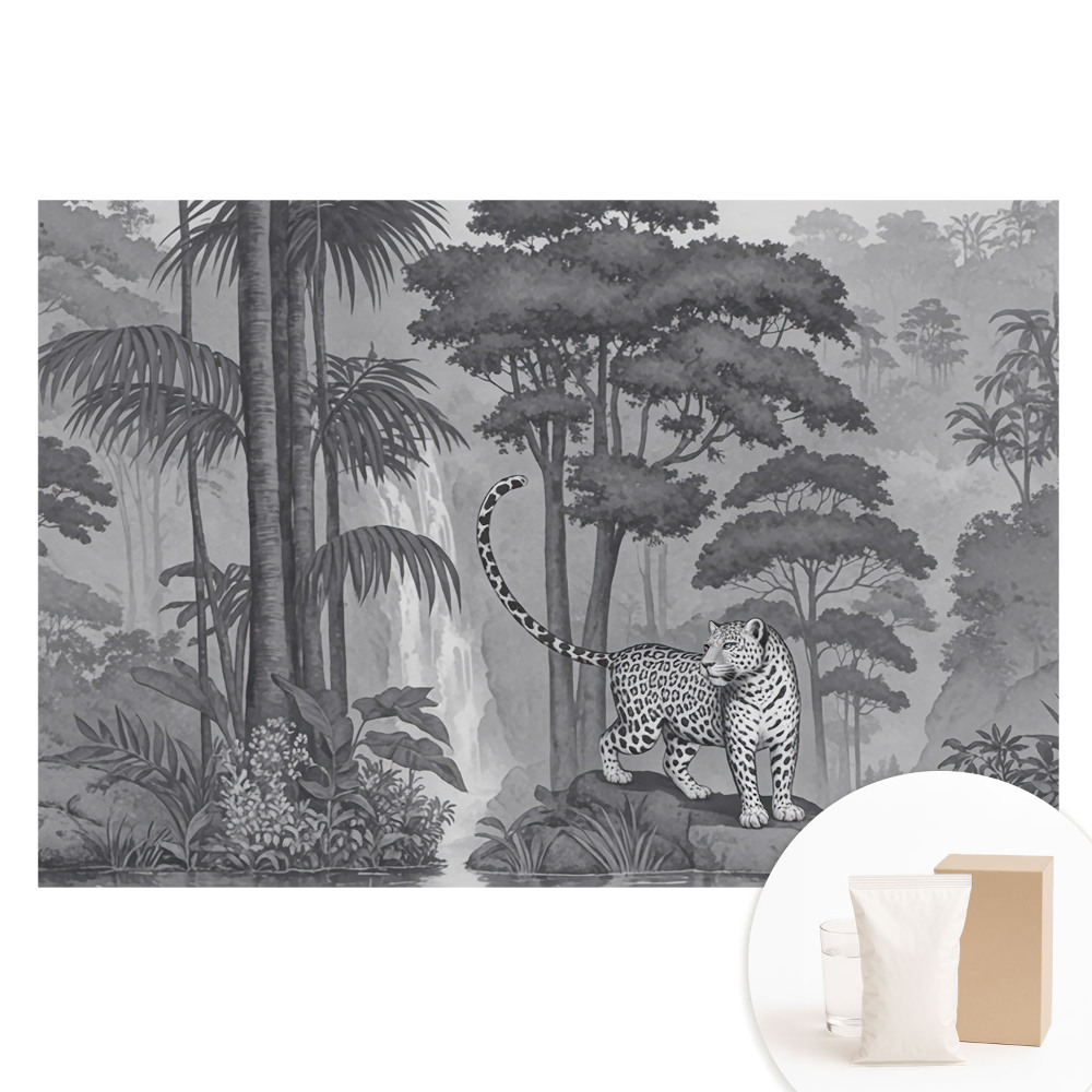 Nagyméretű fotótapéta a falra Egzotikus jelenet egy leopárddal