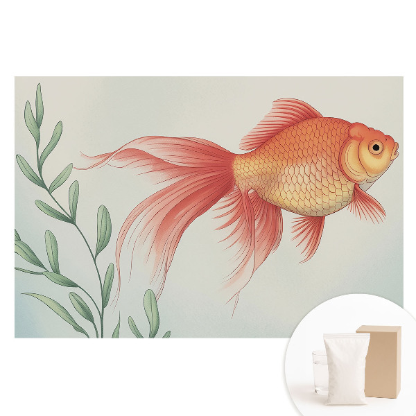 Fotótapéta nem szőtt anyagon Egy elegáns hal a vízi zöld növényzet között