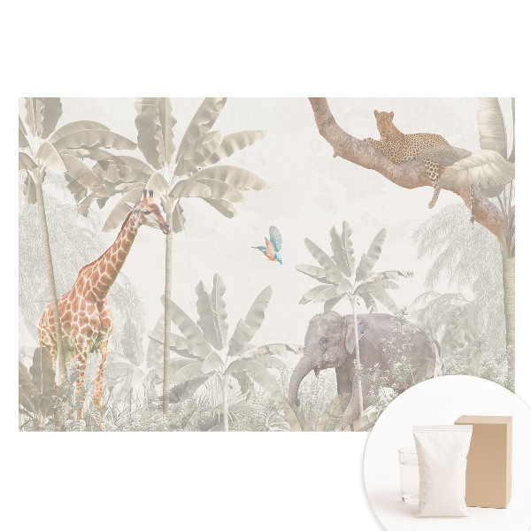 Nem szőtt fotótapéta Egzotikus állat- és növényvilág pasztellszínekben