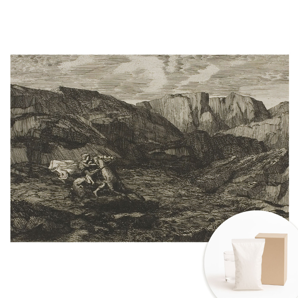 Nem szőtt fotótapéta Hegyi táj klasszikus lovas