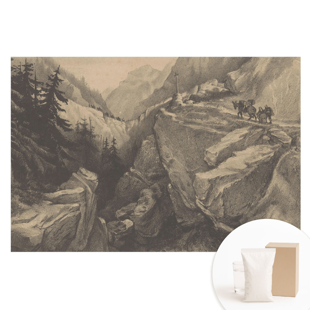 Nem szőtt fotótapéta Hegyi táj utazókkal