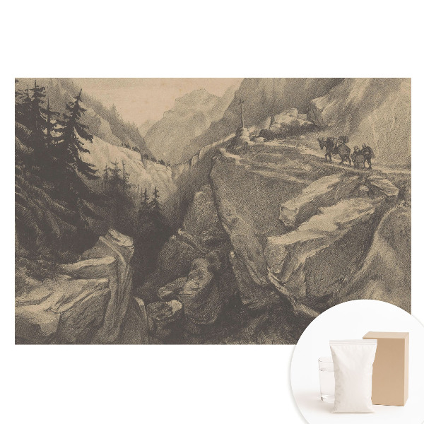 Nem szőtt fotótapéta Hegyi táj utazókkal