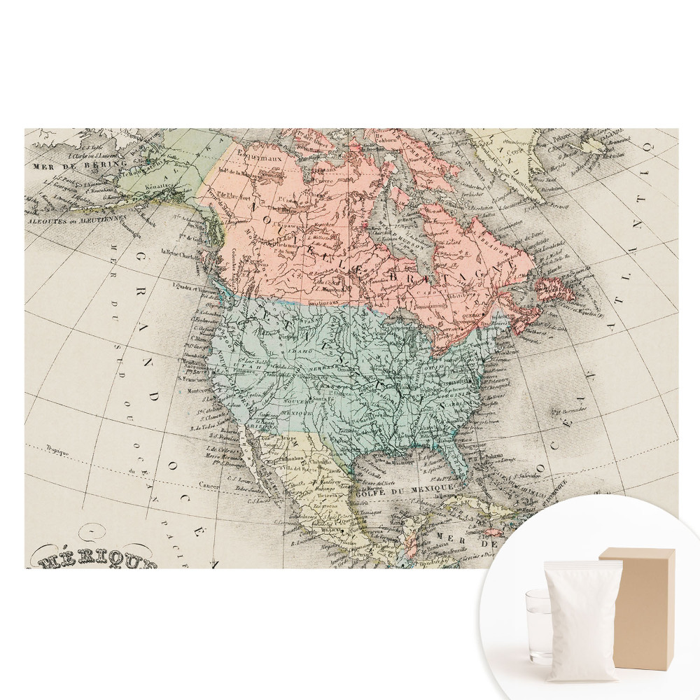 Nem szőtt fotótapéta Észak-Amerika klasszikus térképe