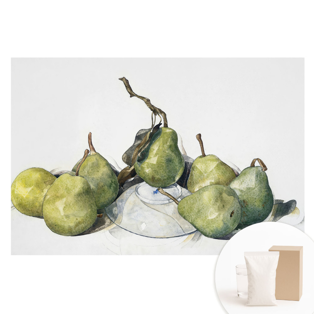 Nem szőtt fotótapéta Akvarell körte egy tányéron