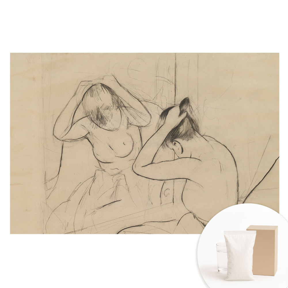 Nem szőtt tapéta nyomtatással Nő a tükörnél