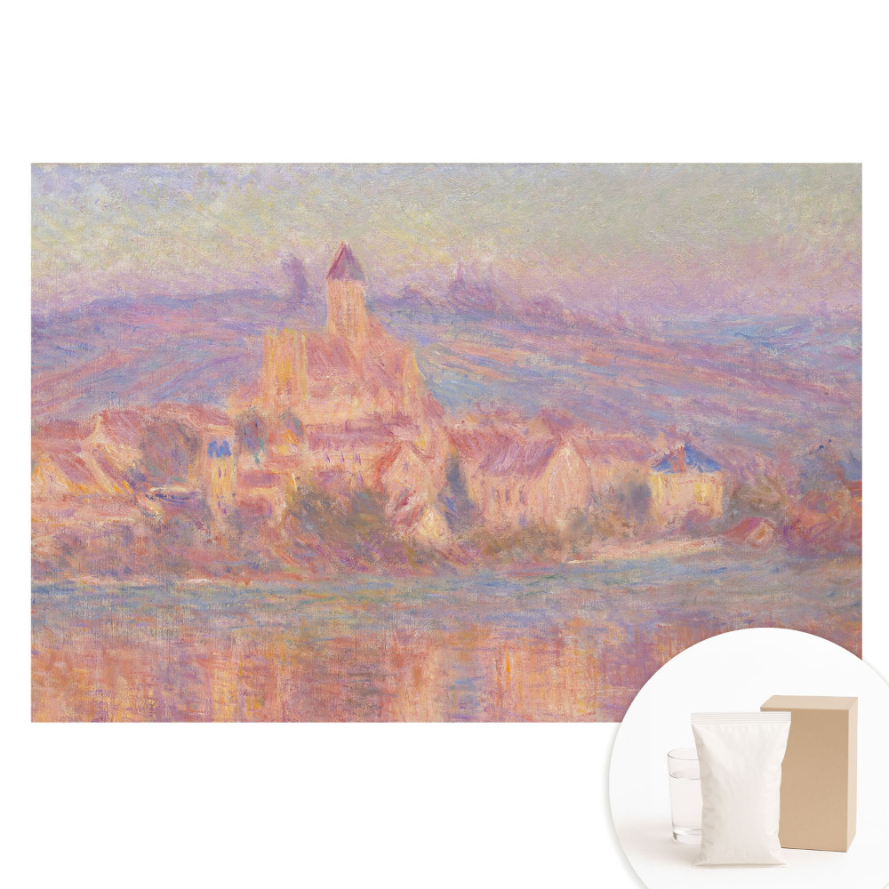 Fotótapéta nem szőtt anyagon Egy pasztellszínű város a hegyekben