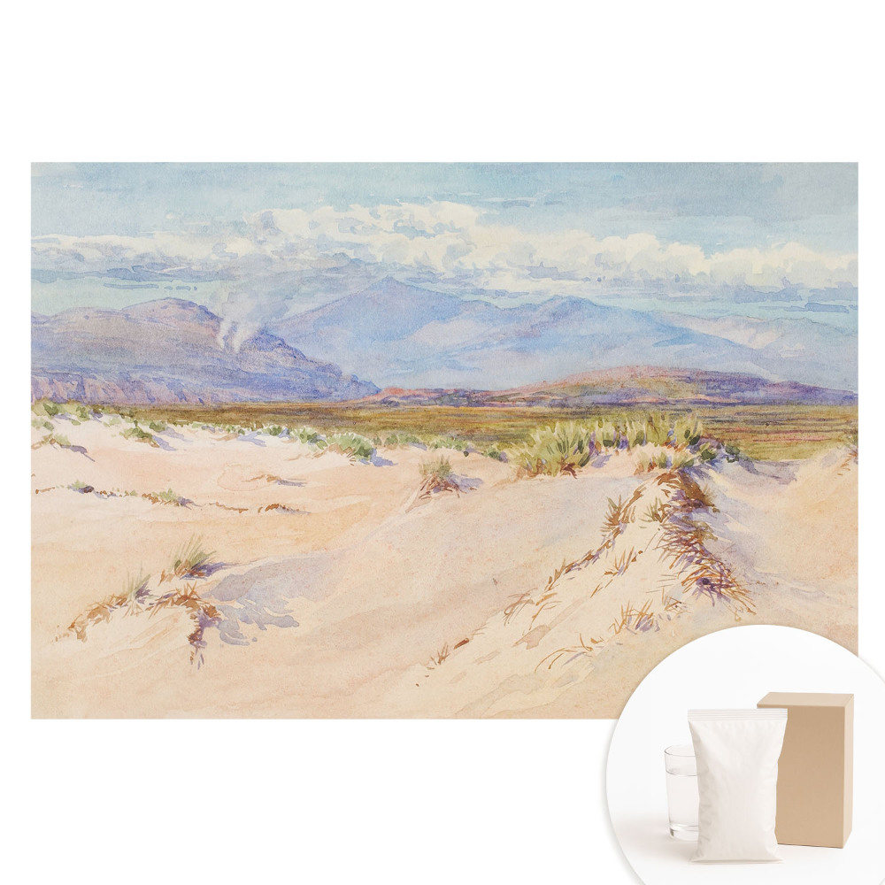 Fotótapéta nem szőtt anyagon Sivatagi táj távoli hegyekkel