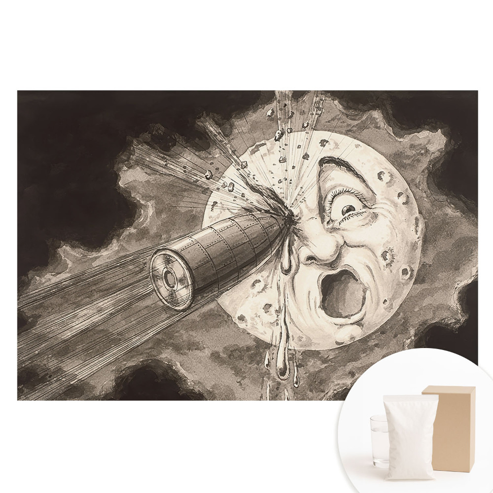 Nagyméretű fotótapéta a falra A hold és a fémtárgy