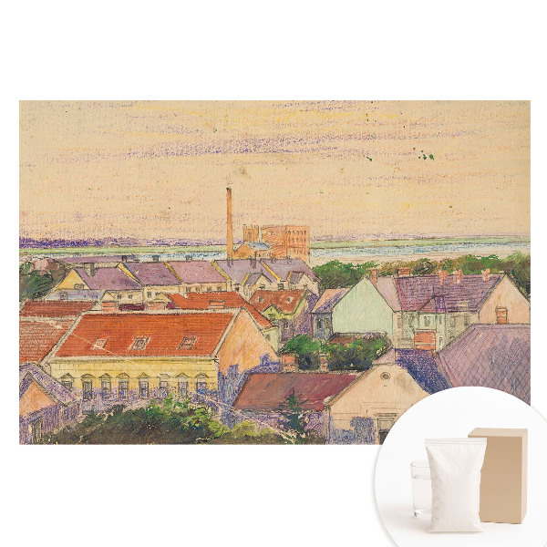 Nagyméretű fotótapéta a falra Egy hangulatos város pasztellszínekben