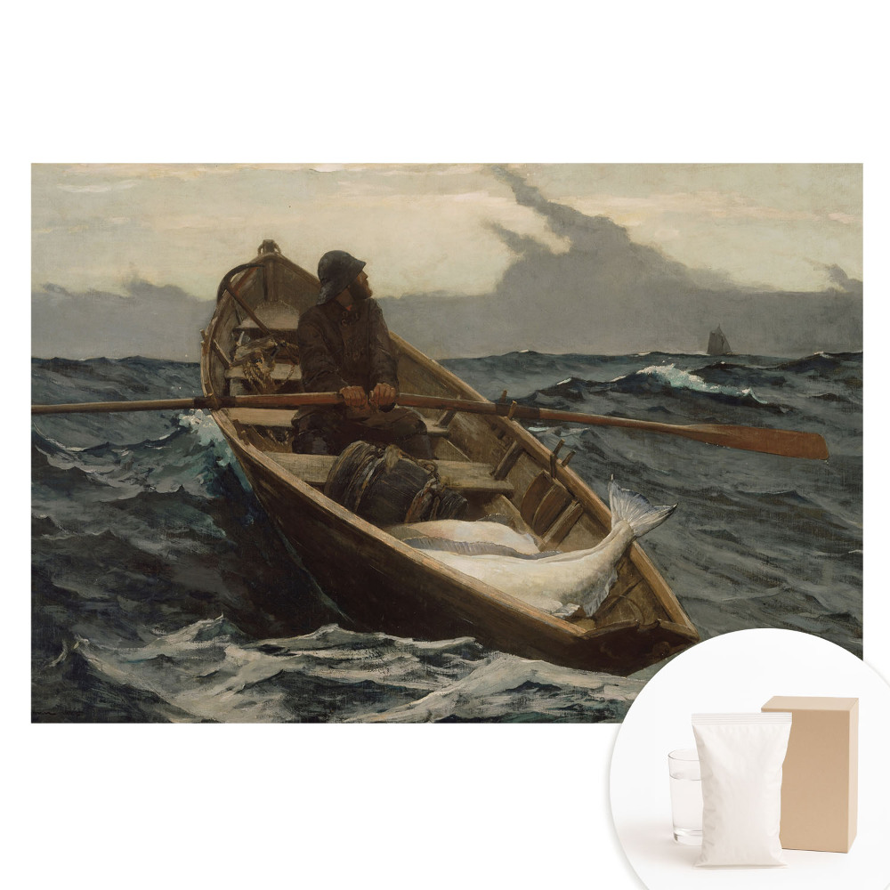 Nem szőtt anyagra nyomtatott fotótapéta Egy halász horgászik a viharos tengeren