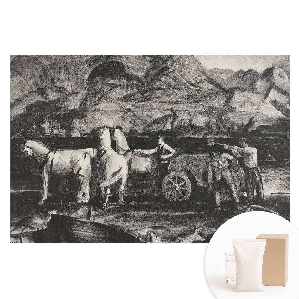 Nem szőtt tapéta Hegyi munka lovakkal