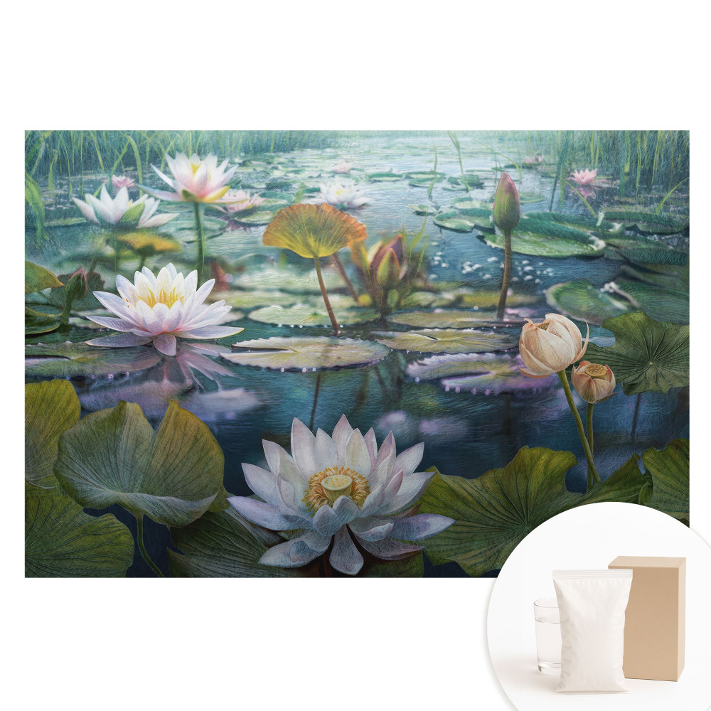 Fotótapéta nem szőtt anyagon Vízi virágok tükörképei