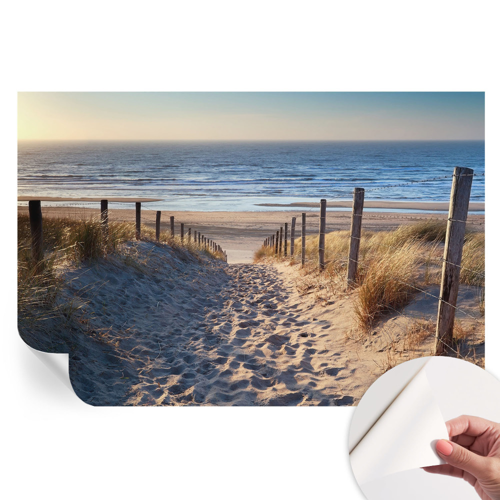 Öntapadós fotótapéta hálószobába Strand ösvény mintával