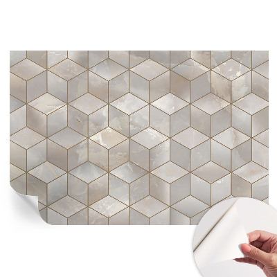 Geometrikus mozaik mintás öntapadós tapéta nappaliba