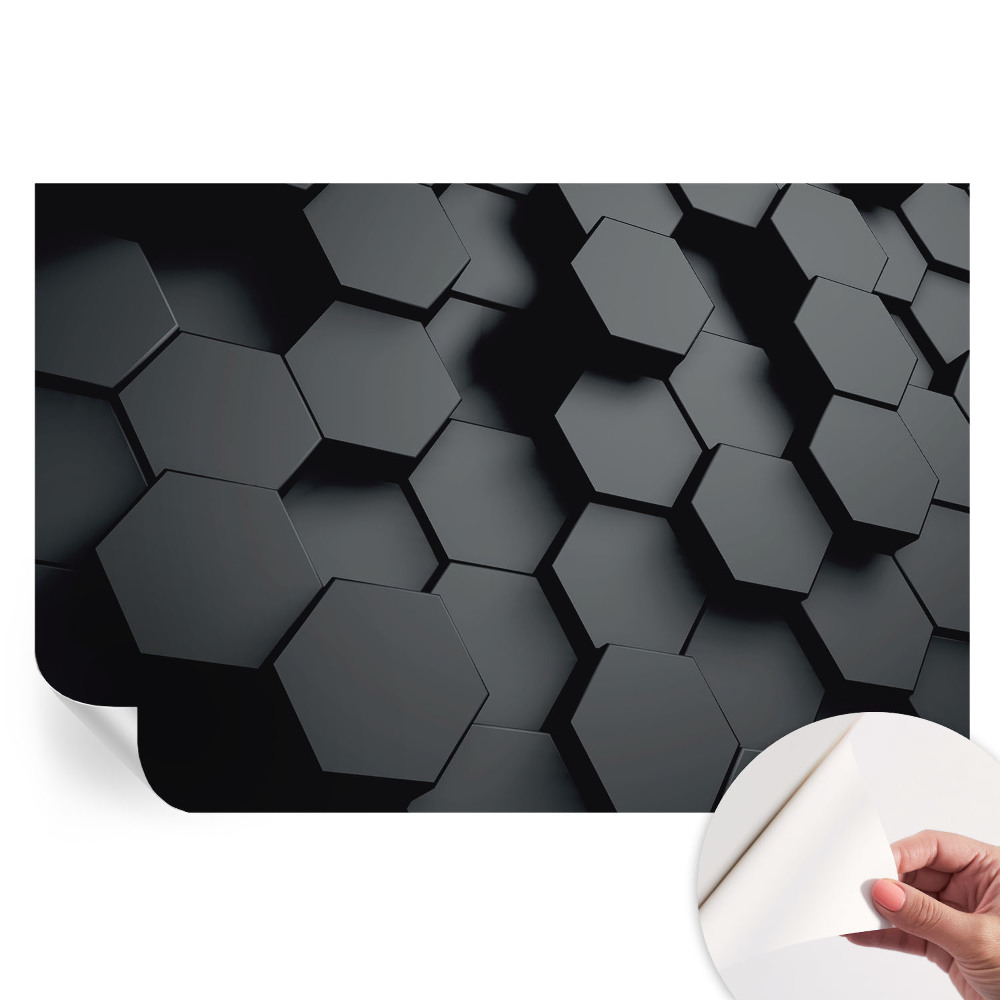 Öntapadós fotótapéta a hálószobába 3D hatszögek