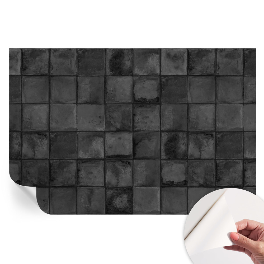 Öntapadós fotótapéta a hálószobába Szürke csempék