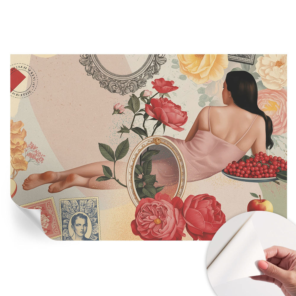 Modern fotótapéta a nappaliba Virágos elegancia