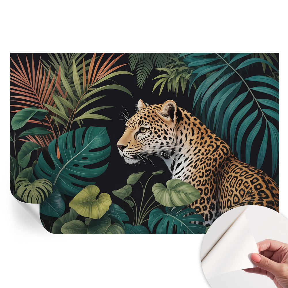 Egzotikus leopárd mintás modern fotótapéta nappaliba