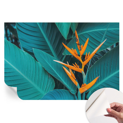 Modern fotótapéta a nappaliba Leveles virágok