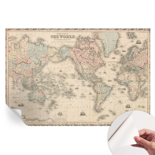 Öntapadós falfestmény Történelmi térkép