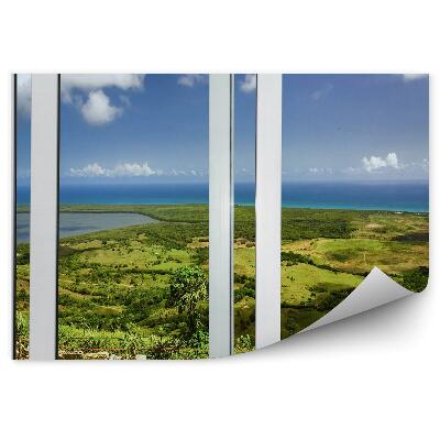 Öntapadós fotótapéta falra Természet táj ég felhők ablakkeret